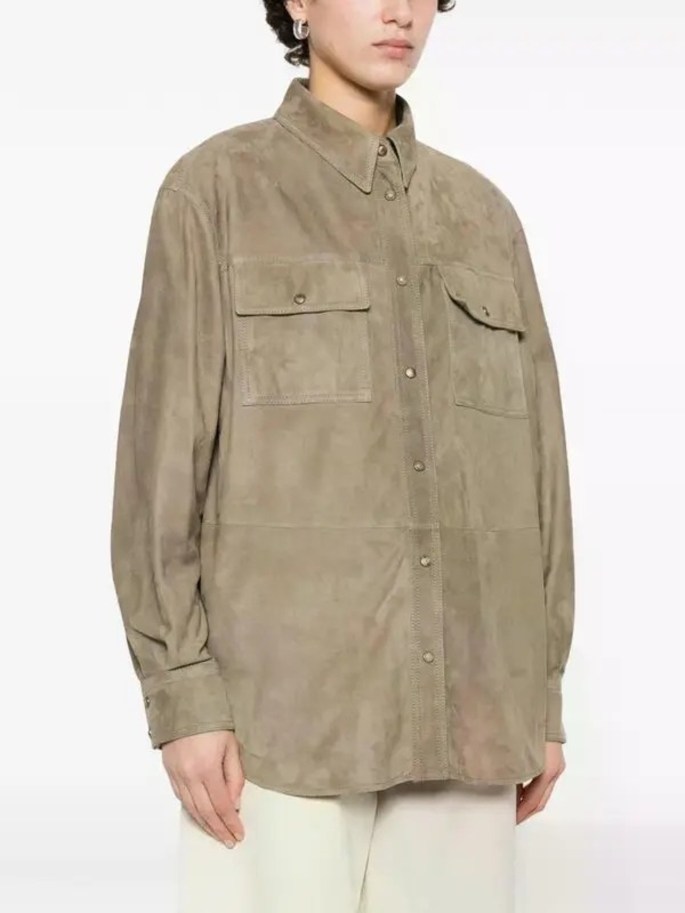 High Sierra Olive Green Suede Shirt Jacket